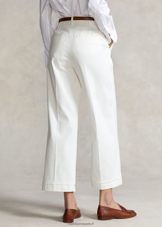 pantalon chino ample 46T60T2882 femmes Ralph Lauren blanc chaud