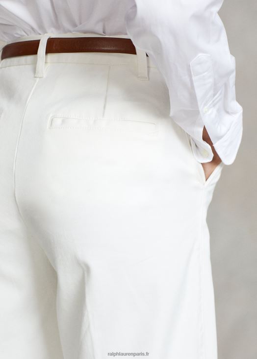 pantalon chino ample 46T60T2882 femmes Ralph Lauren blanc chaud