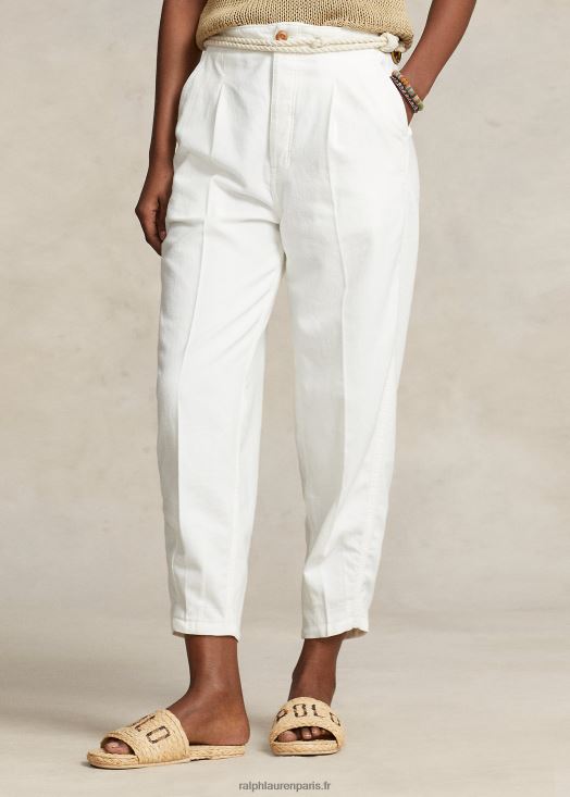 pantalon chino carotte 46T60T2959 femmes Ralph Lauren blanc