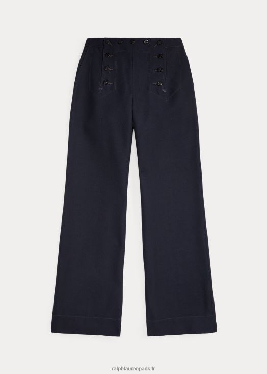 pantalon en sergé de laine 46T60T3659 femmes Ralph Lauren marine