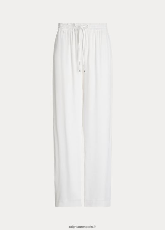 pantalon large en sergé 46T60T3929 femmes Ralph Lauren blanc