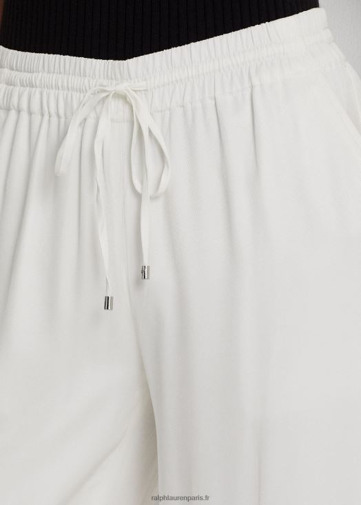 pantalon large en sergé 46T60T3929 femmes Ralph Lauren blanc