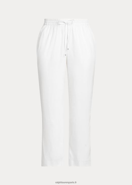 pantalon large en sergé 46T60T4576 femmes Ralph Lauren blanc