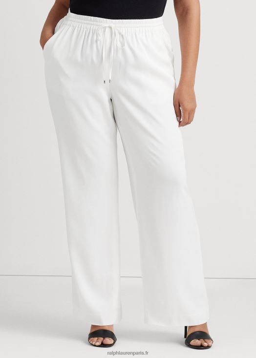 pantalon large en sergé 46T60T4576 femmes Ralph Lauren blanc