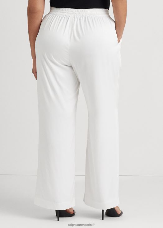 pantalon large en sergé 46T60T4576 femmes Ralph Lauren blanc