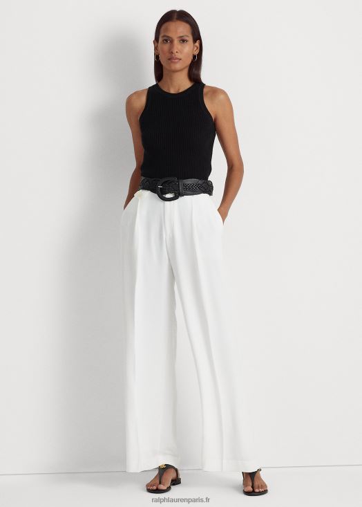 pantalon plissé en georgette 46T60T4894 femmes Ralph Lauren blanc