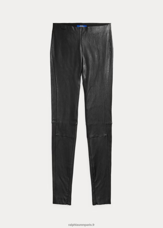 pantalon slim en cuir 46T60T3342 femmes Ralph Lauren noir