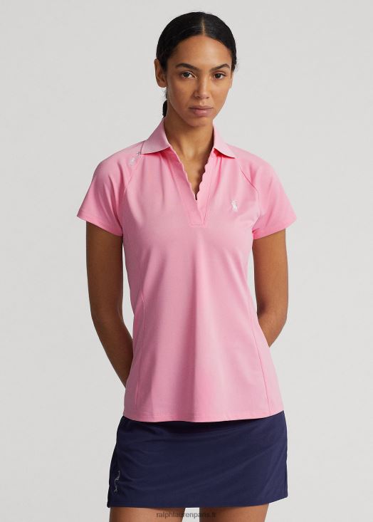 polo ajusté en piqué 46T60T9391 femmes Ralph Lauren Flamant rose