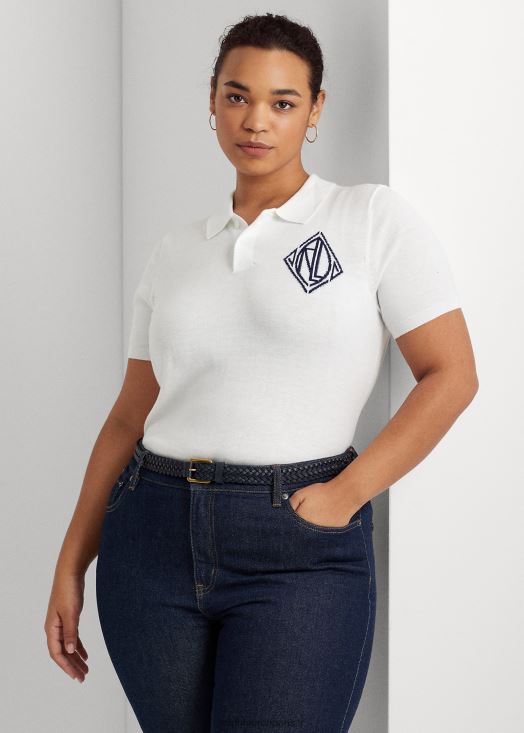 polo en jersey 46T60T4788 femmes Ralph Lauren blanc