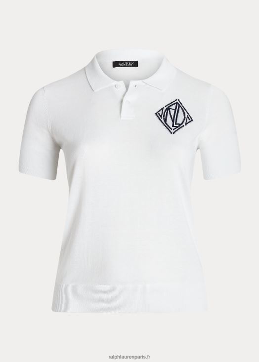 polo en jersey 46T60T4788 femmes Ralph Lauren blanc