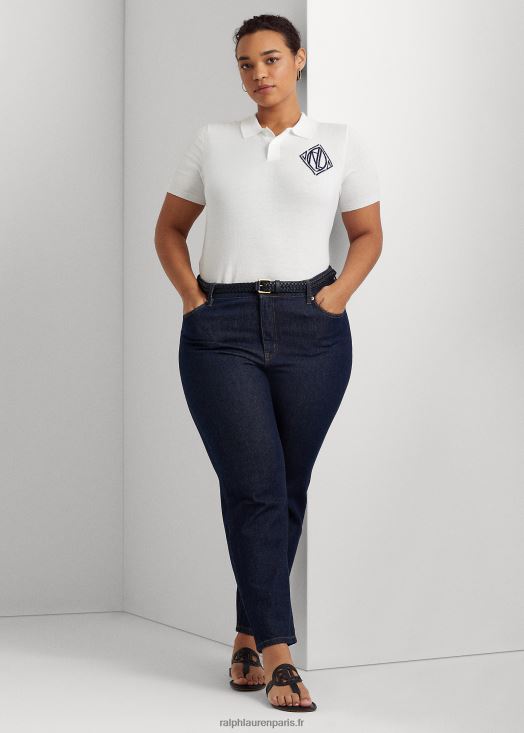 polo en jersey 46T60T4788 femmes Ralph Lauren blanc