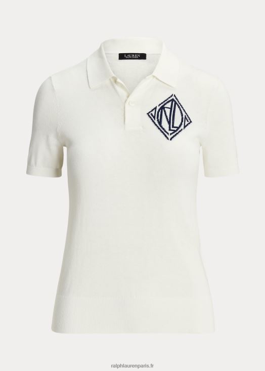 polo en jersey 46T60T4884 femmes Ralph Lauren blanc