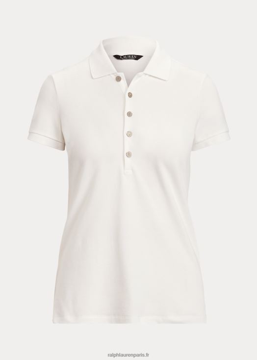 polo en piqué 46T60T4015 femmes Ralph Lauren blanc