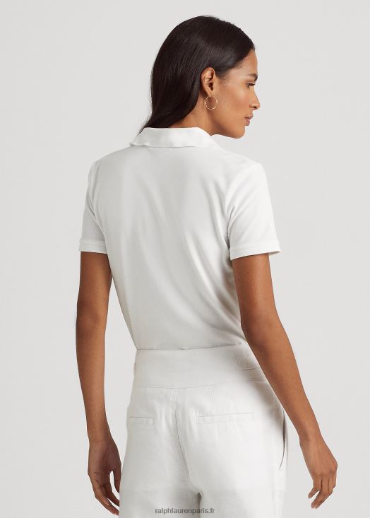 polo en piqué 46T60T4015 femmes Ralph Lauren blanc