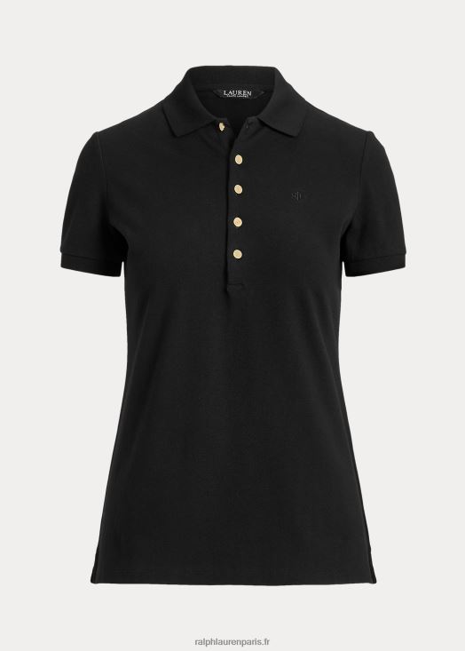 polo en piqué 46T60T4016 femmes Ralph Lauren noir