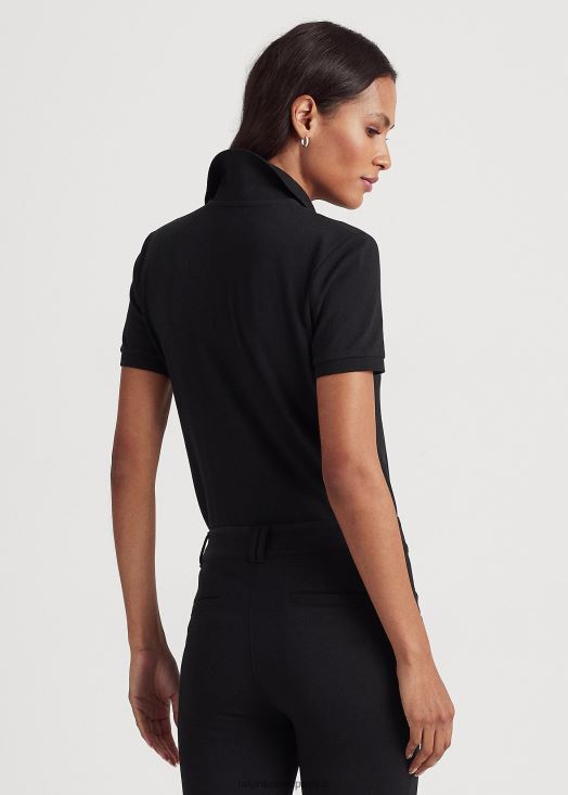 polo en piqué 46T60T4016 femmes Ralph Lauren noir