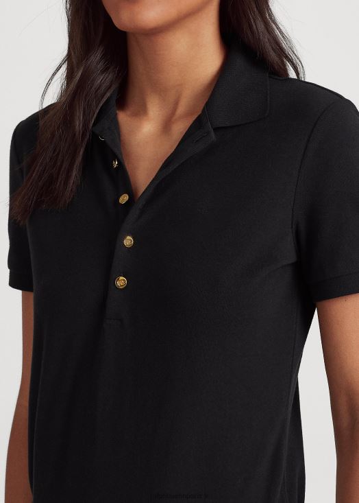 polo en piqué 46T60T4016 femmes Ralph Lauren noir