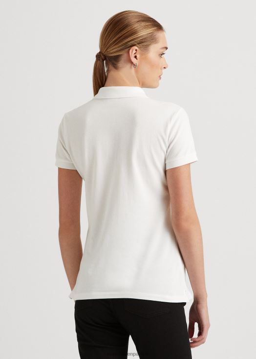 polo en piqué 46T60T4473 femmes Ralph Lauren blanc