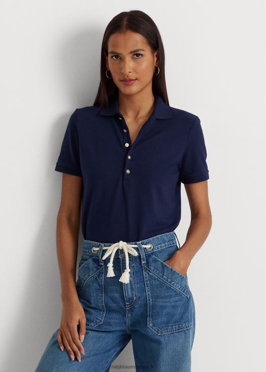 polo en piqué 46T60T4474 femmes Ralph Lauren marine raffinée