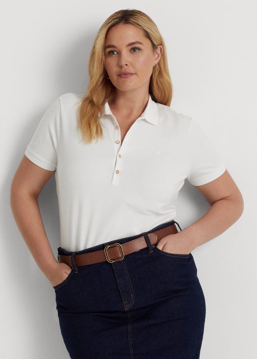 polo en piqué 46T60T4714 femmes Ralph Lauren blanc