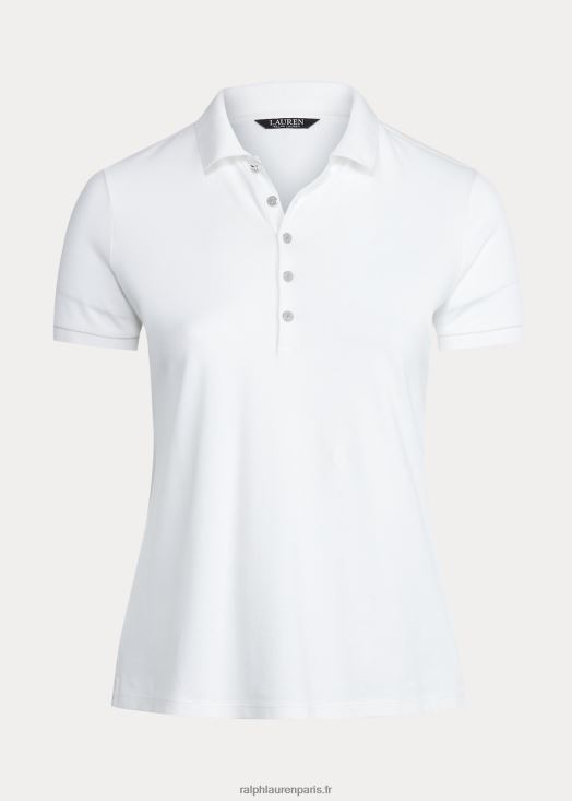 polo en piqué 46T60T4714 femmes Ralph Lauren blanc