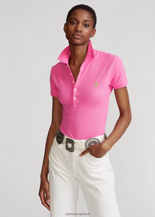 polo stretch coupe slim 46T60T3244 femmes Ralph Lauren dalia rose