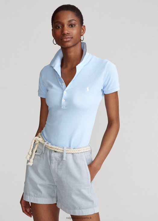 polo stretch coupe slim 46T60T3260 femmes Ralph Lauren bureau bleu