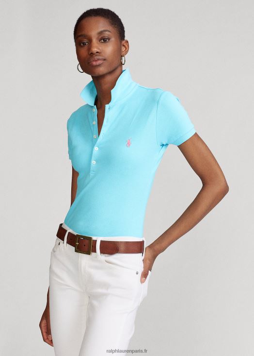 polo stretch coupe slim 46T60T3261 femmes Ralph Lauren nova turquoise