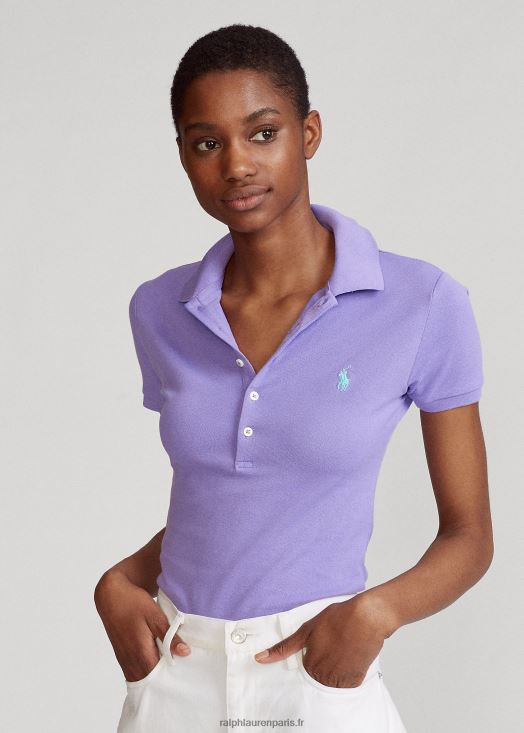 polo stretch coupe slim 46T60T3268 femmes Ralph Lauren cactus violet