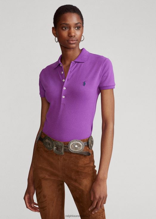 polo stretch coupe slim 46T60T3269 femmes Ralph Lauren paloma violet