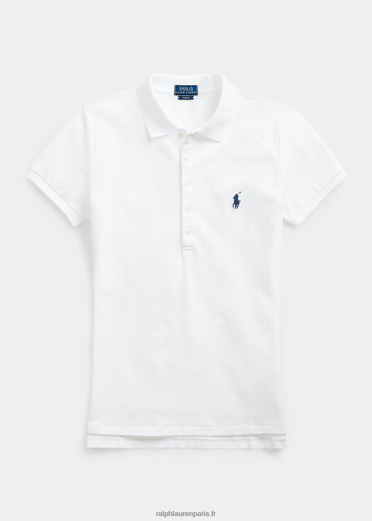 polo stretch coupe slim 46T60T3271 femmes Ralph Lauren blanc