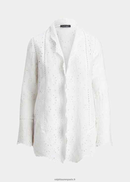 plumeau en lin à oeillets 46T60T3902 femmes Ralph Lauren blanc