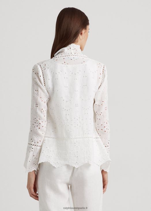 plumeau en lin à oeillets 46T60T3902 femmes Ralph Lauren blanc