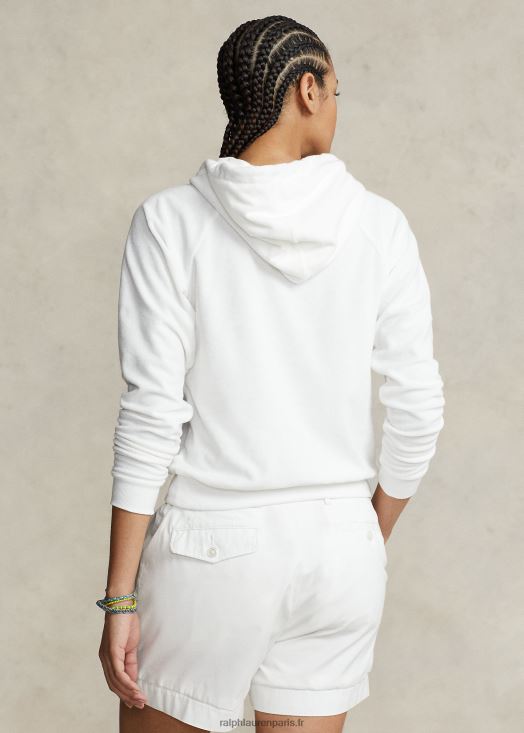 sweat à capuche à logo brodé 46T60T2970 femmes Ralph Lauren blanc