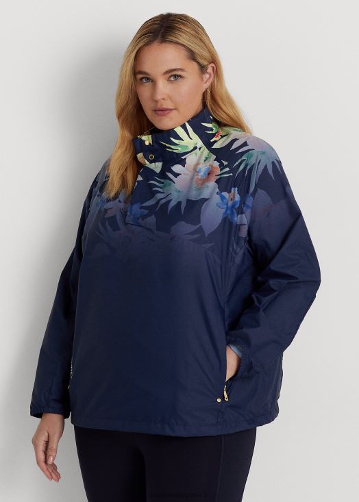 pull à col roulé à fleurs 46T60T4810 femmes Ralph Lauren marine multi