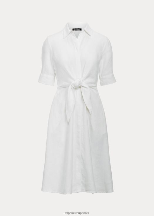 robe chemise en lin 46T60T4074 femmes Ralph Lauren blanc