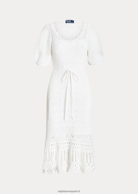 robe en coton pointelle 46T60T3073 femmes Ralph Lauren blanc