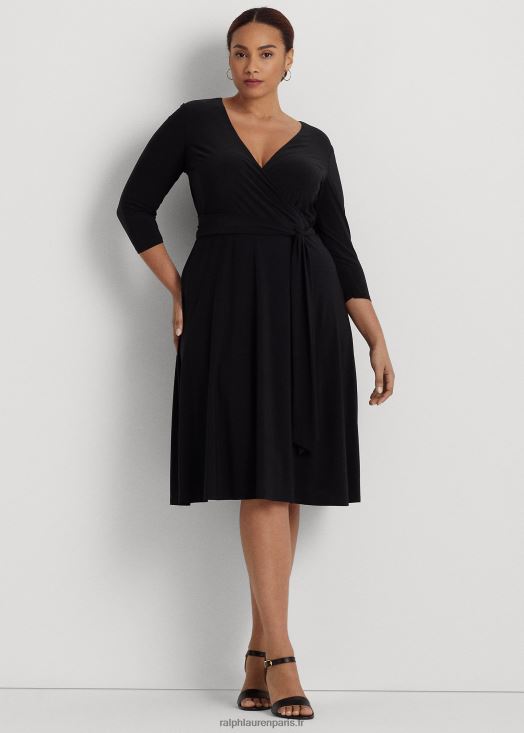 robe en jersey à surplis 46T60T4687 femmes Ralph Lauren noir