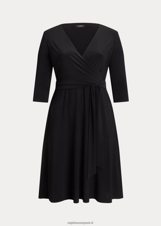 robe en jersey à surplis 46T60T4687 femmes Ralph Lauren noir