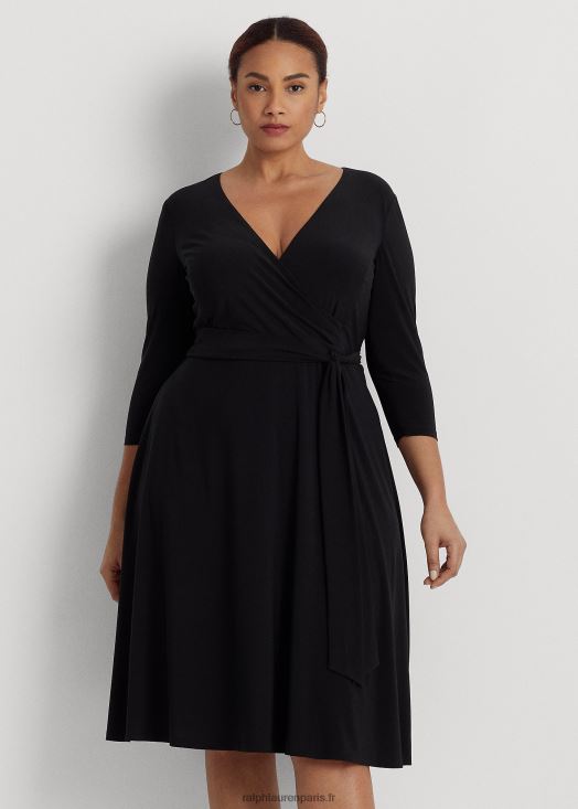 robe en jersey à surplis 46T60T4687 femmes Ralph Lauren noir