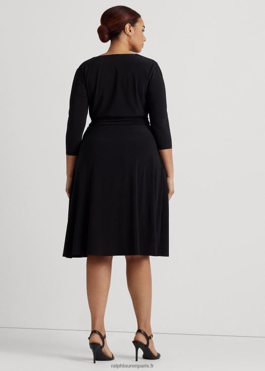 robe en jersey à surplis 46T60T4687 femmes Ralph Lauren noir