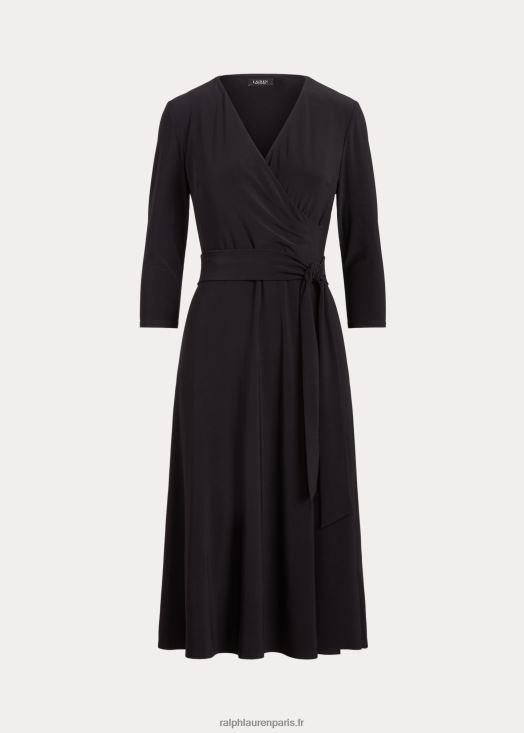 robe en jersey à surplis 46T60T9150 femmes Ralph Lauren noir