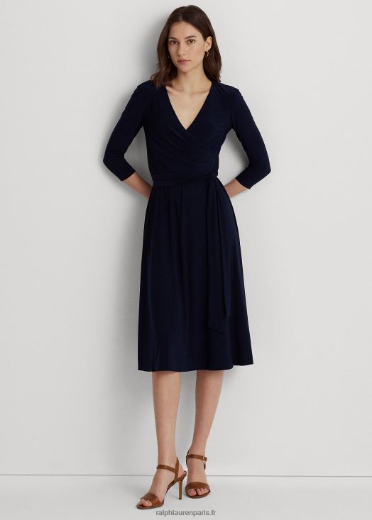 robe en jersey à surplis 46T60T9151 femmes Ralph Lauren phare marine