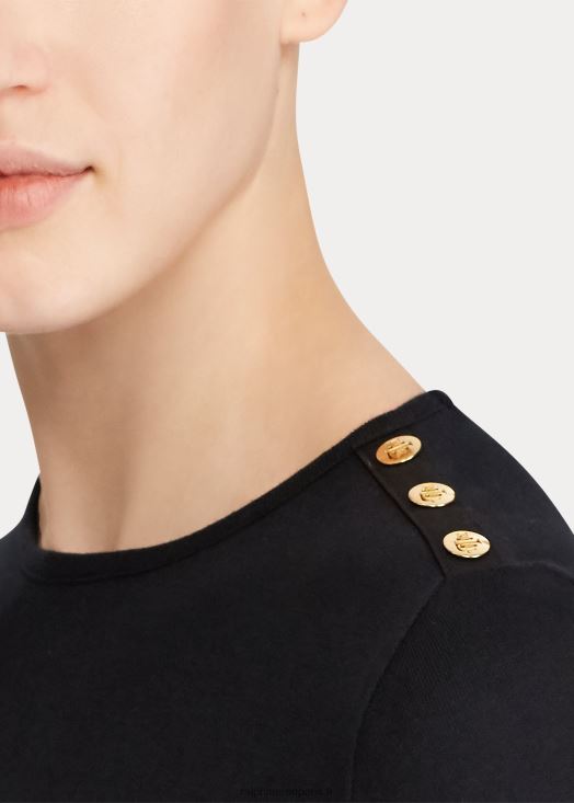 top à épaules boutonnées 46T60T4267 femmes Ralph Lauren noir