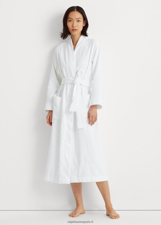 peignoir en coton éponge personnalisé 46T60T4225 femmes Ralph Lauren blanc