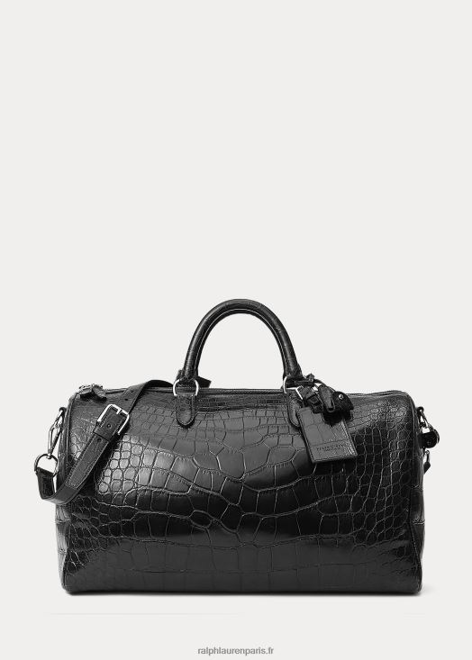 sac boston en alligator 46T60T9011 Hommes Ralph Lauren noir