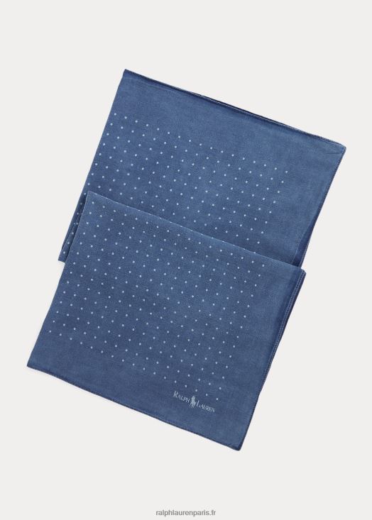 bandana en coton à pois 46T60T2469 Hommes Ralph Lauren point indigo