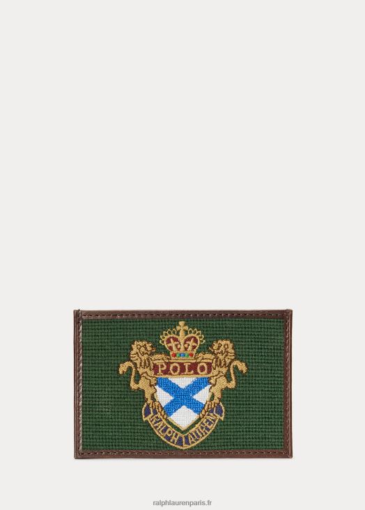 porte-cartes brodé à écusson 46T60T2756 Hommes Ralph Lauren vert