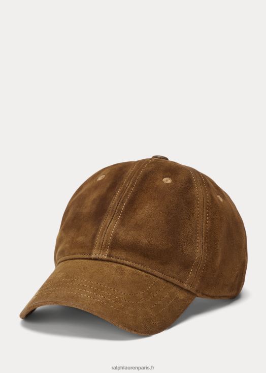 casquette en daim 46T60T2752 Hommes Ralph Lauren brun forgeron