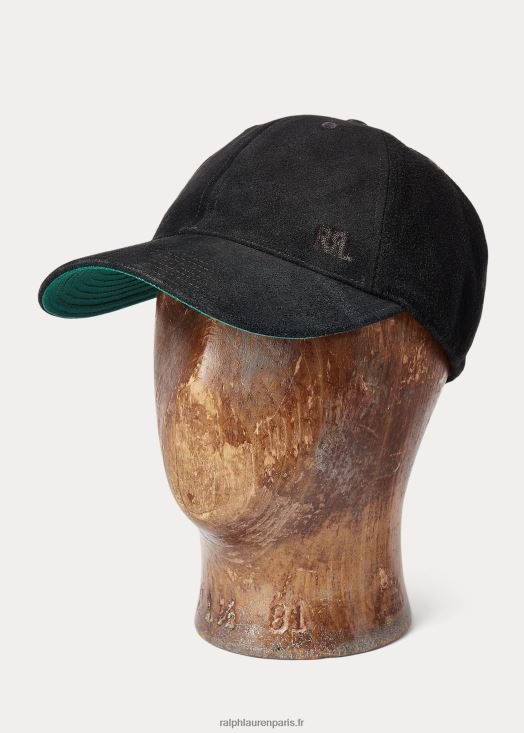 casquette en daim brut 46T60T8875 Hommes Ralph Lauren noir